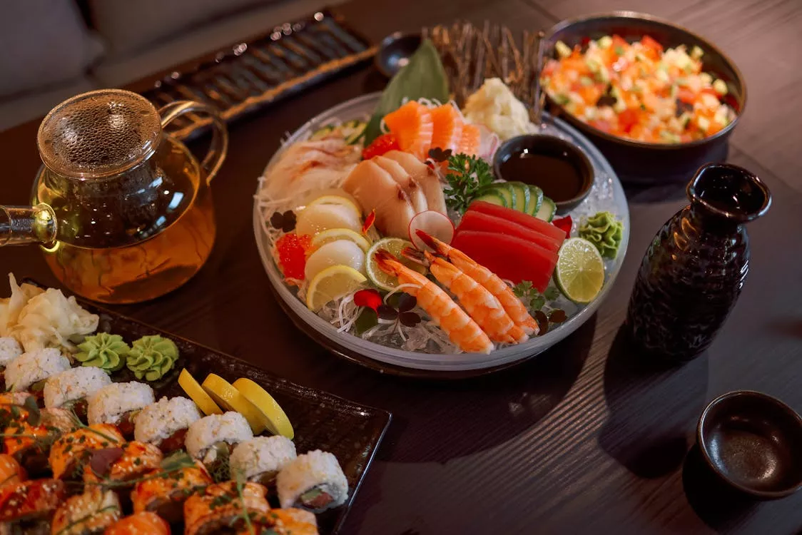 Elegantly plated sushi set